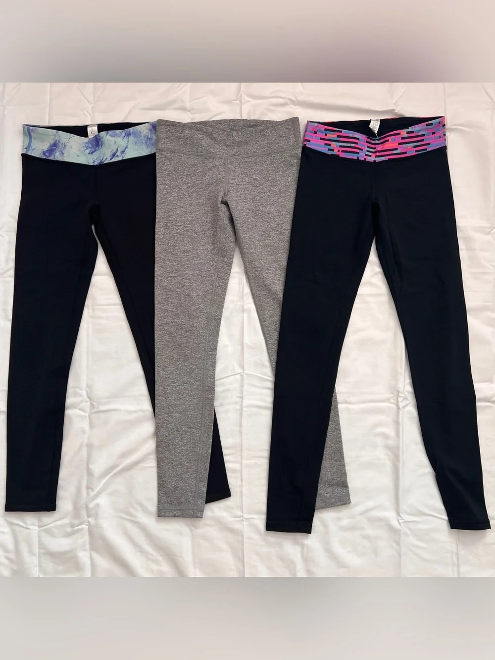 ivivva Girls' Gradient Totes Large & Small, Assorted Black & Gray Leggings sz 10